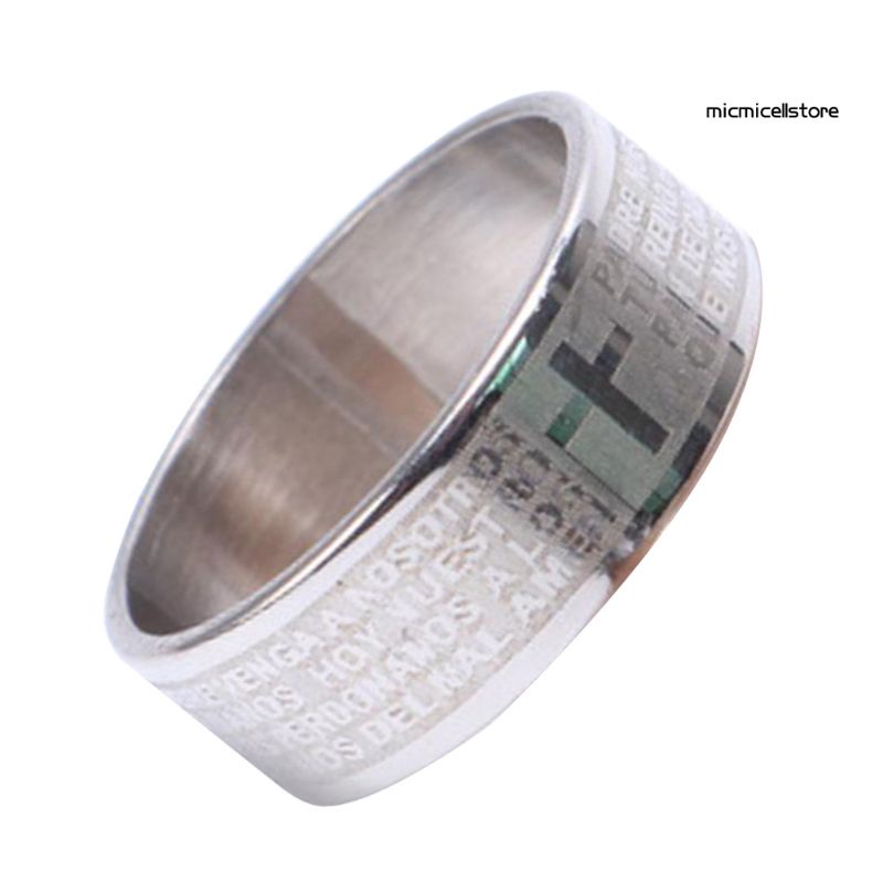 Nhẫn nam nữ Titan không đen khắc chú Ommani chú đại bi