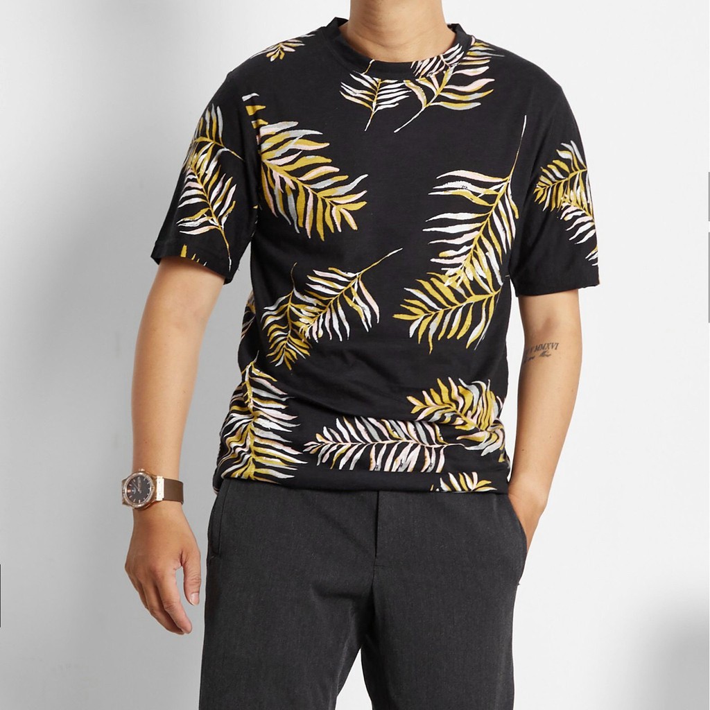 [Size lớn > 100kg] Áo polo nam GAPss2021 họa tiết lá cọ nhiệt đới - Cotton lụa mịn, form basic phong cách mùa hè | BigBuy360 - bigbuy360.vn