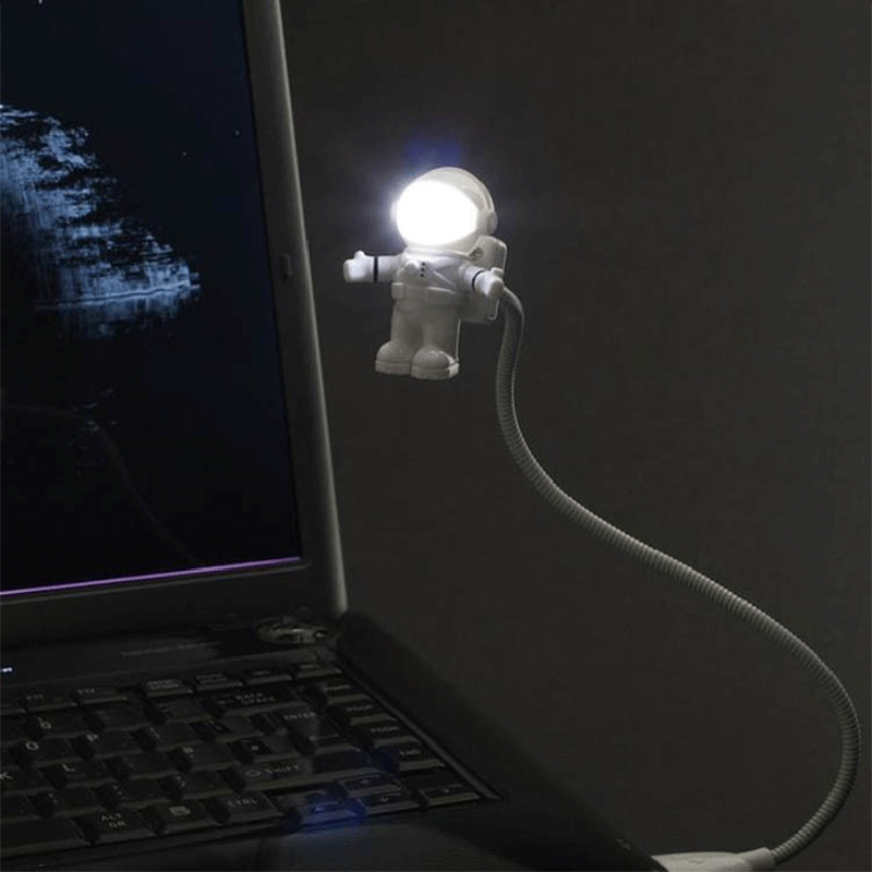 Đèn ngủ LED mini thiết kế hình phi hành gia/đĩa bay UFO đầu USB linh hoạt tiện lợi
