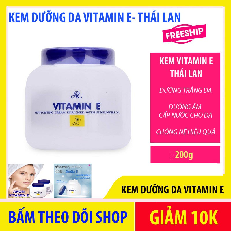 Kem dưỡng da vitamin E Aron Thái 200ml, kem dưỡng ẩm cấp nước chống nứt nẻ da toàn thân, chân , tay, mặt MEK | BigBuy360 - bigbuy360.vn