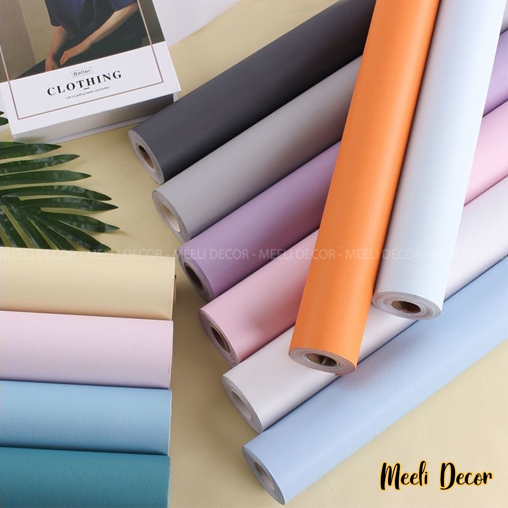 [Cuộn 45cm] Giấy dán tường trơn màu pastel Meeli Decor decal dán tường phòng ngủ, kt 10m x 45cm, ME15 | BigBuy360 - bigbuy360.vn