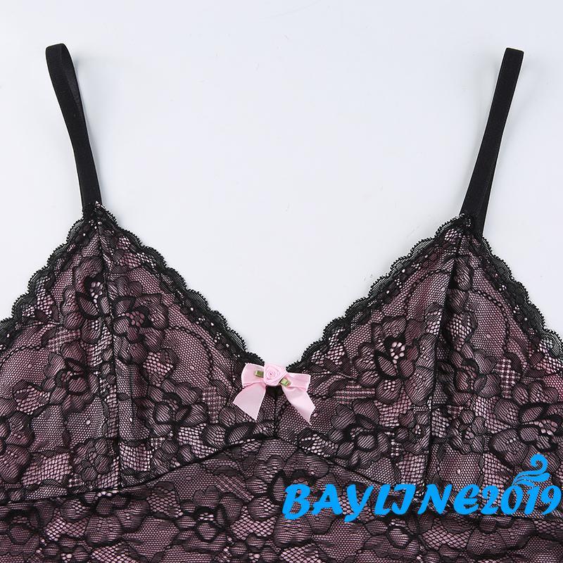 Áo không tay phối ren cổ chữ V ôm sát gợi cảm cho nữ