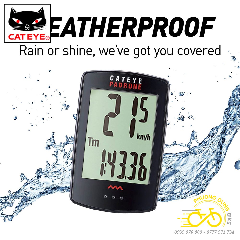 Đồng hồ đo tốc độ xe đạp không dây CATEYE PADRONE CC-PA100W