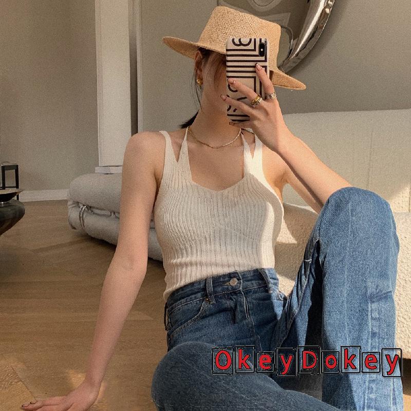 Áo Dệt Kim Hai Dây Màu Sắc Thời Trang Mùa Hè Cho Nữ