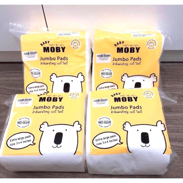 Gói bông miếng Baby Moby cỡ nhỏ và lớn (100 miếng/ gói)