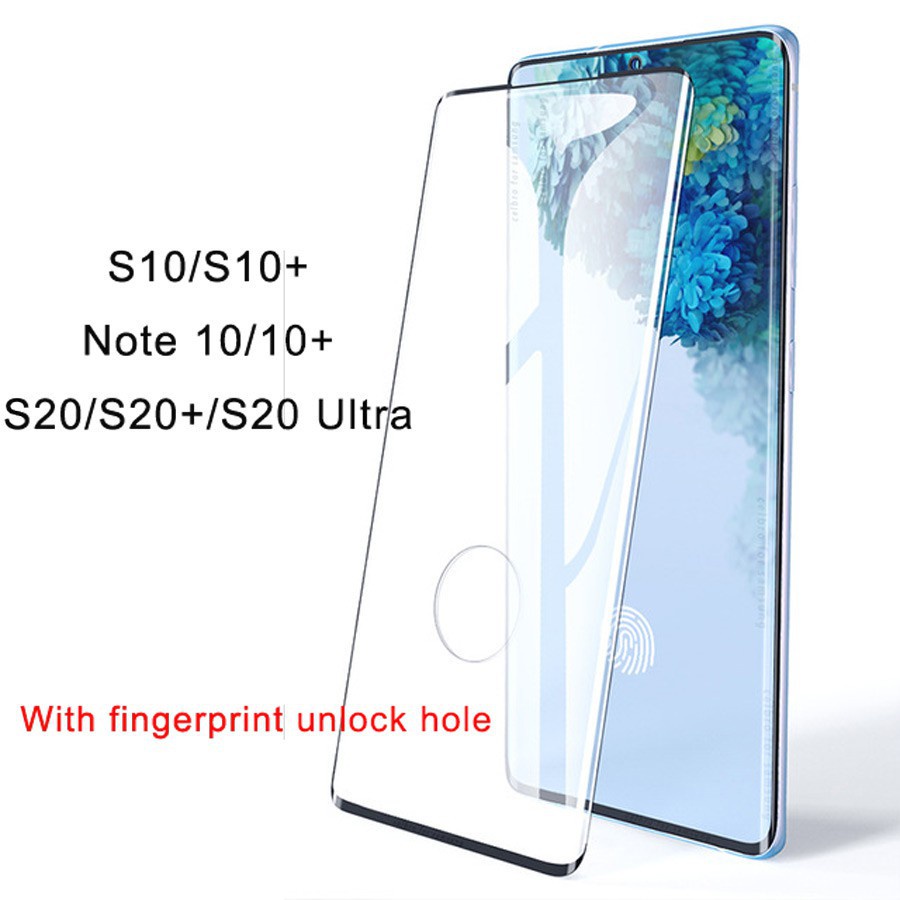Kính cường lực cong 20D bảo vệ toàn màn hình cho Samsung Note 20 10 10+ 9 8 S20 Ultra S21 FE S20+ S10 S10E S9 S8 Plus Pro