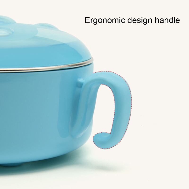 Tô Đựng Thức Ăn 250ml Bằng Thép Không Gỉ Cách Nhiệt Kèm Nắp Đậy Cho Bé