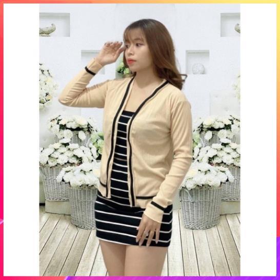 Áo khoác cardigan, áo khoác ngoài chất len đan nhẹ, thoáng, mặc hè cực mát