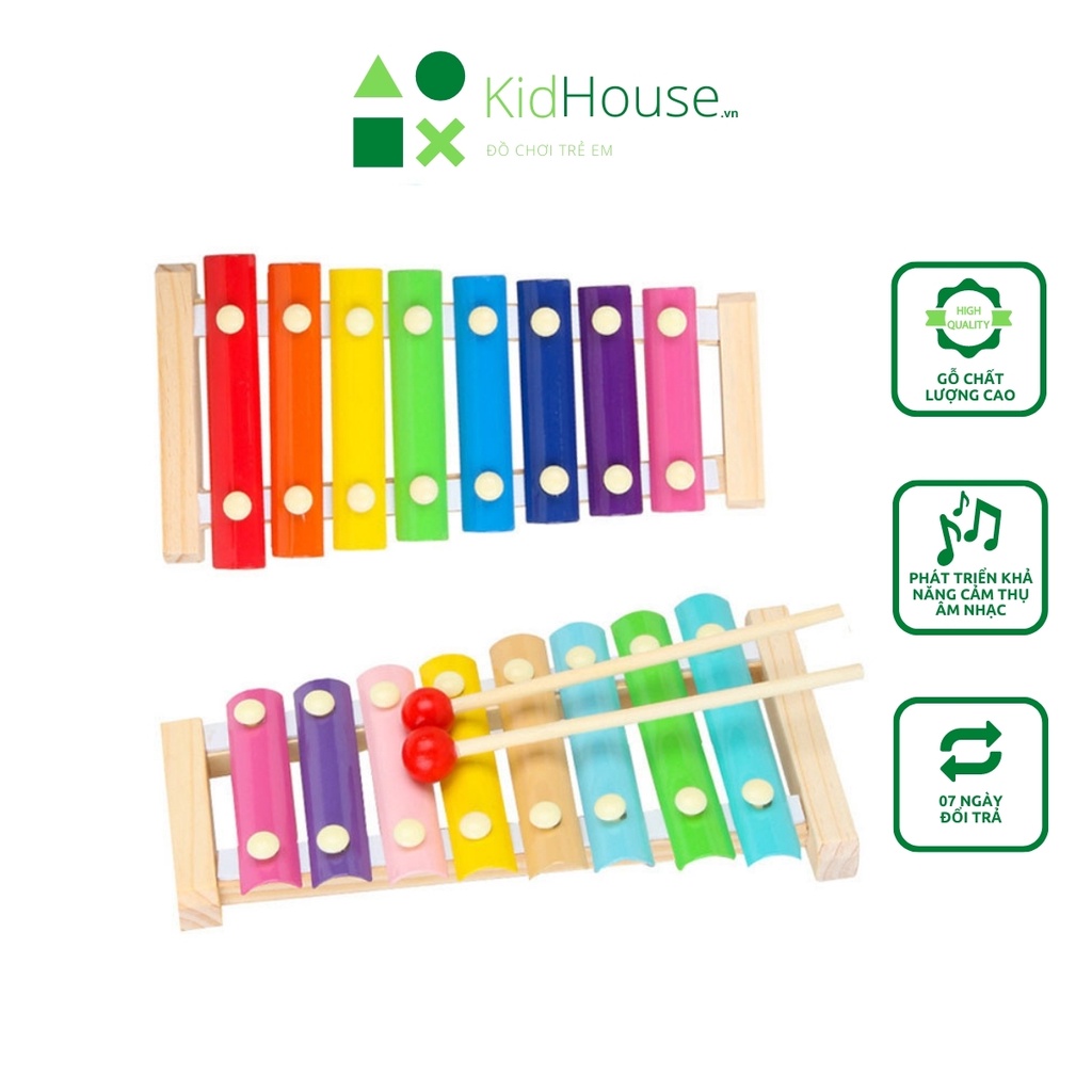 Đồ chơi gỗ montessori, bộ đàn gỗ 8 quãng Xylophone giúp trẻ em thông minh KidHouse.vn