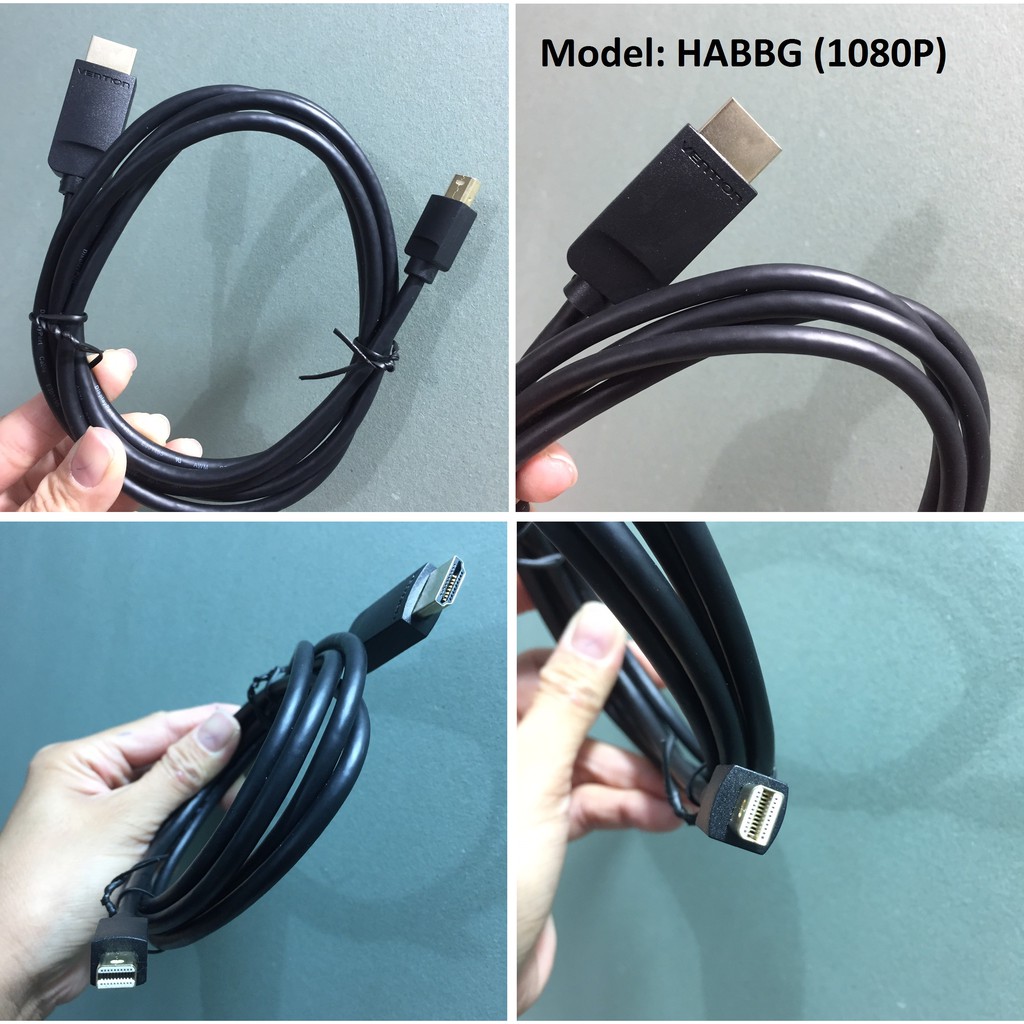Cáp chuyển Mini DP ra HDMI Vention (1.5m) HAHBG( 4K) và HABBG (1080P)