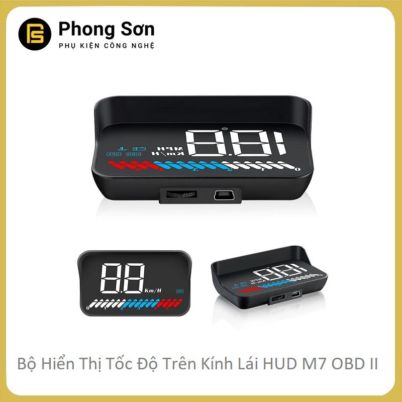 Bộ hiển thị tốc độ trên kính lái HUD M7 - OBD2 dành cho Xe hơi - BH 06 Tháng