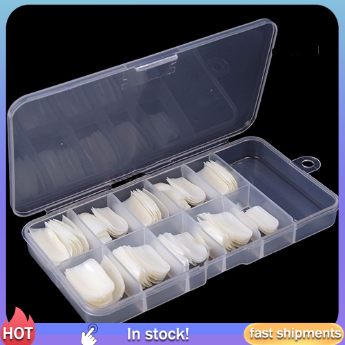 [Hàng mới về] Bộ 100 móng tay giả làm từ nhựa acrylic kèm hộp đựng