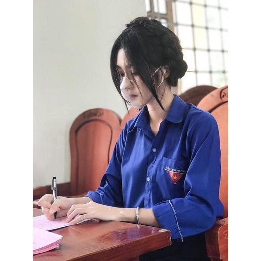 ÁO ĐOÀN SƠ MI 1 TÚI DÀI TAY VẢI NON MỸ CAO CẤP