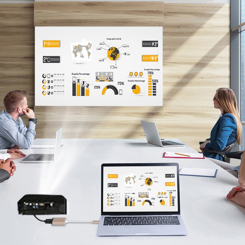 Bộ ChuyểN LIDU1 USB C Sang VGA 3.1 Sang VGA Cho Notebook / MáY ChiếU / TV