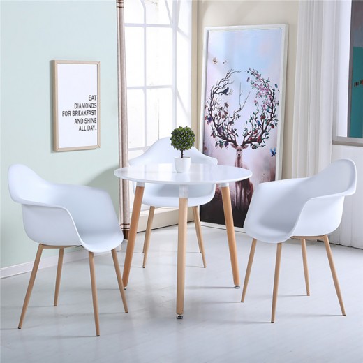 Bàn Tròn Trang Trí EAMES Hàng Nhập Khẩu, Mặt Gỗ MDF, Chân Gỗ Chắc Chắn - Bàn Cafe, Bàn Uống Trà Kiểu Dáng Trang Nhã