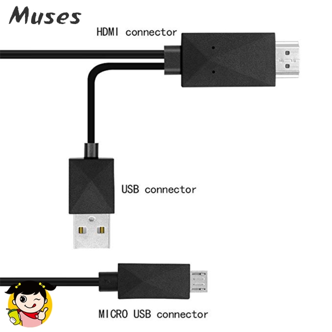 Muse07 5 Pin &amp; 11 Pin Micro USB HDMI 1080P HD TV Cable Adapter for Android Phone