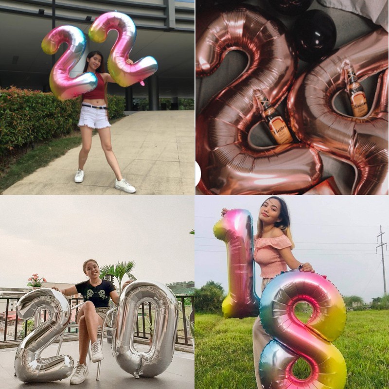 Bong Bóng Nhôm 40 Inch Hình Số 5 Màu Sắc Dùng Trang Trí Tiệc Cưới Sinh Nhật