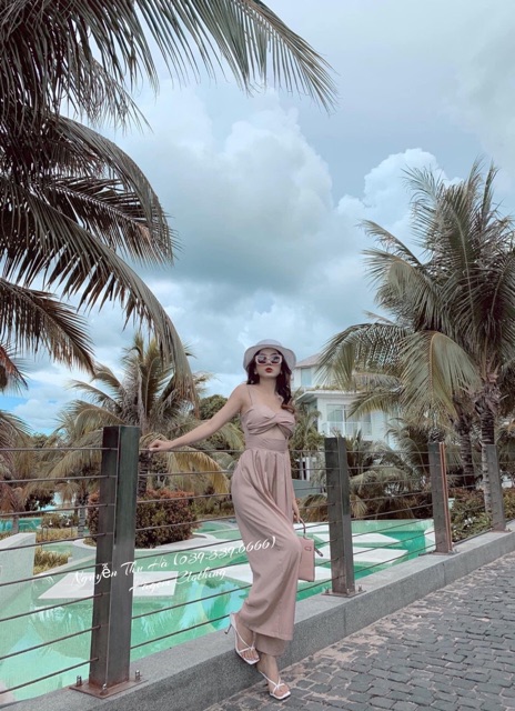Jum 2 dây xoắn ngực hở eo