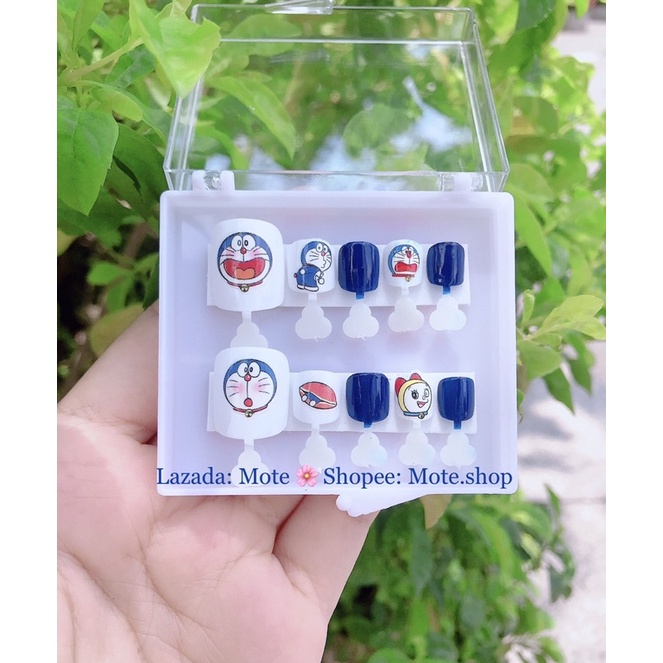 Móng Chân úp, Móng úp thiết kế Doraemon - tặng keo và dũa
