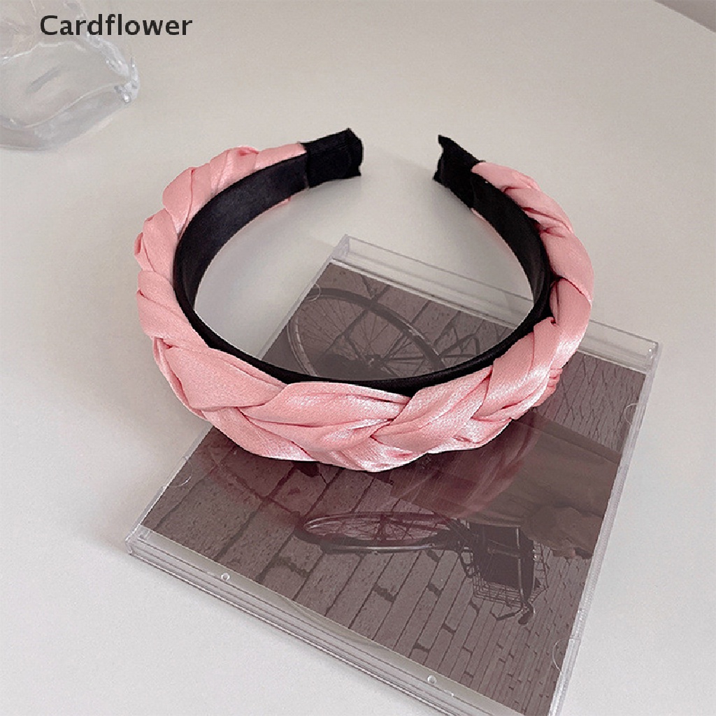 &lt; Cardflower &gt; Băng Đô Bện Tóc Bản Rộng Màu Trơn Thời Trang Đang Giảm Giá