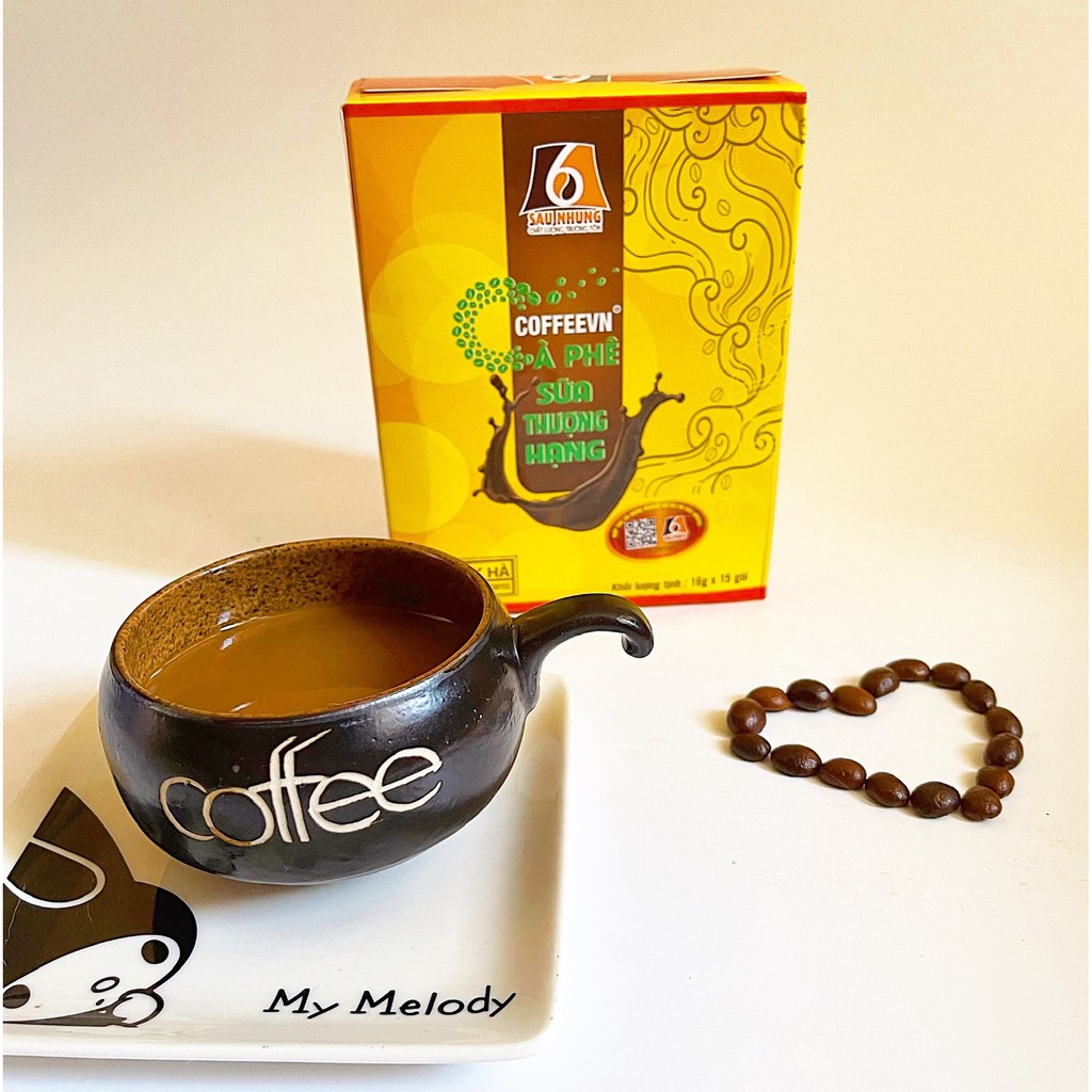 Cà phê sữa thượng hạng Coffeevn - Cà phê hòa tan tinh cà phê (15 gói * 16g)