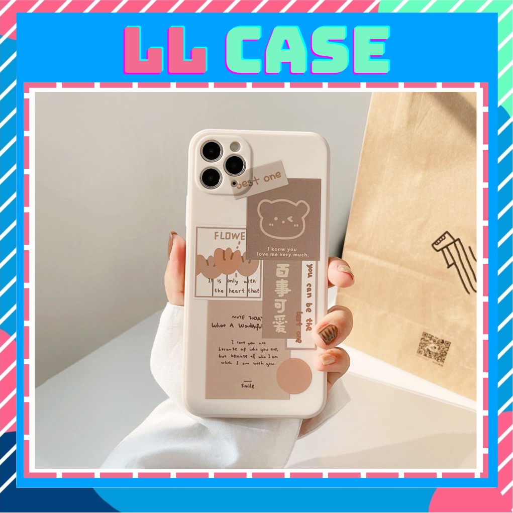 Ốp iphone gấu best one vuông cạnh in viền 6/6plus/6s/6splus/7/7plus/8/8plus/x/xr/xs/11/12/pro/max/plus/promax