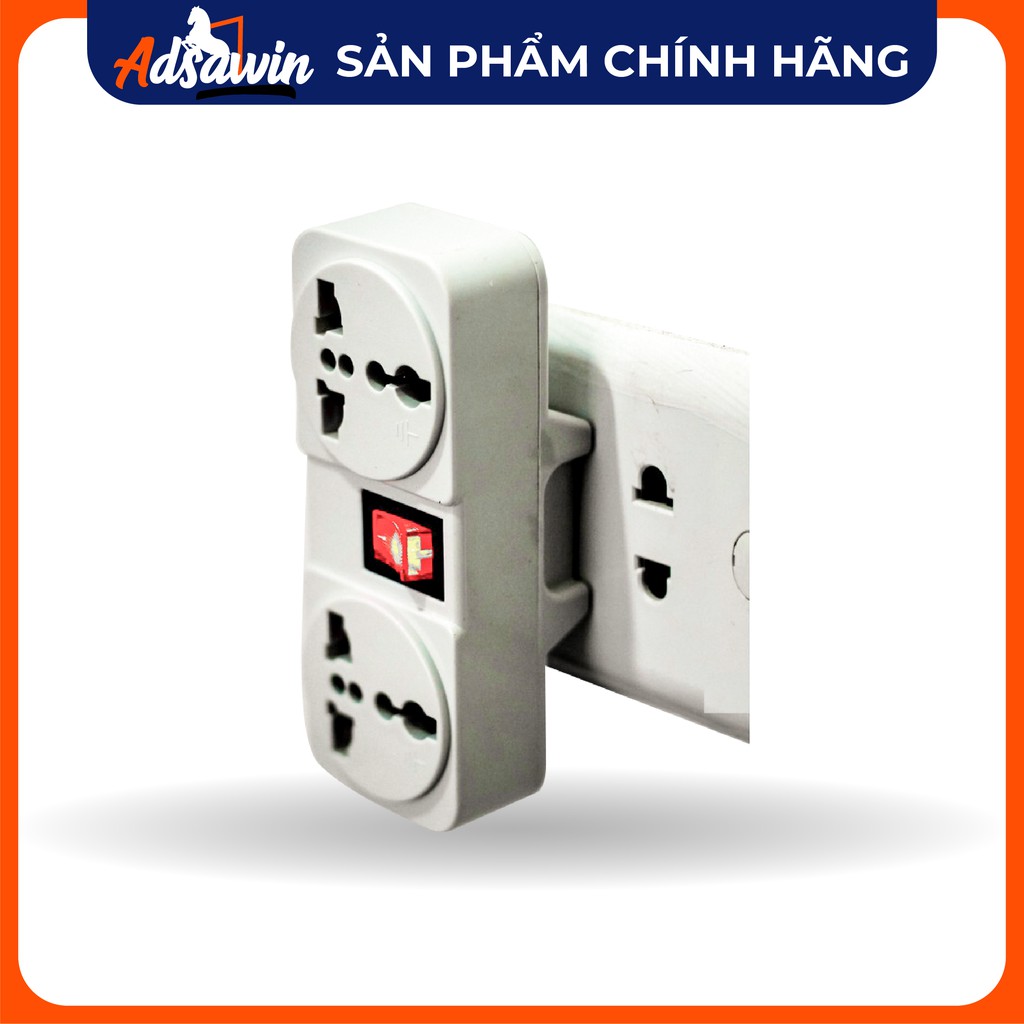 CHÍNH HÃNG -Phích cắm (Ổ cắm) chia ổ TOSHINO TW2-A MADE IN THAILAND chia 2 ổ kèm công tắc,2000W,ABS chống cháy.