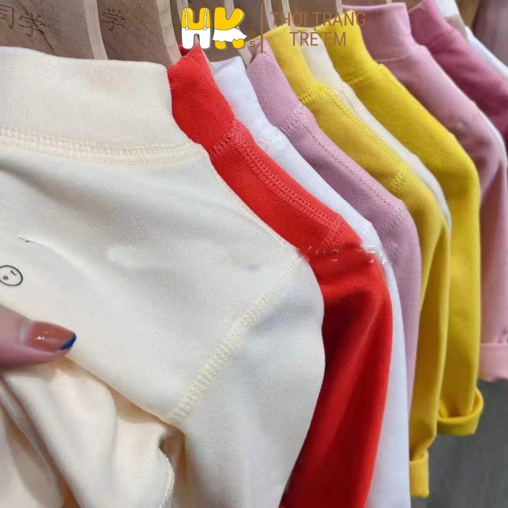 Áo giữ nhiệt cho bé HK KIDS, áo thun/phông dài tay chất cotton dày dặn cho bé trai và gái từ 3 đến 8 tuổi