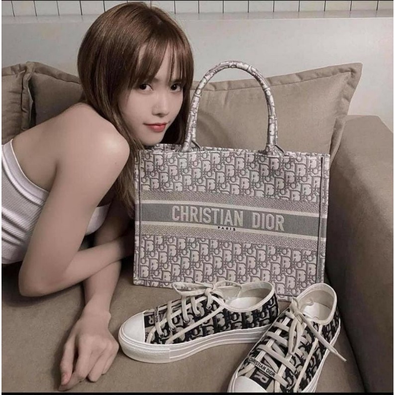⚜TÚI XÁCH DIOR BOOK TOTE SMALL BẢN MÀU GHI