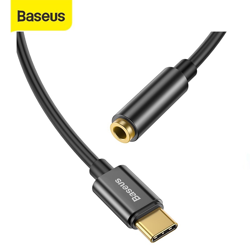 Bộ chuyển đổi Baseus L54 Type-C sang 3.5mm hỗ trợ truyền âm thanh 24-bit thiết kế nhỏ gọn