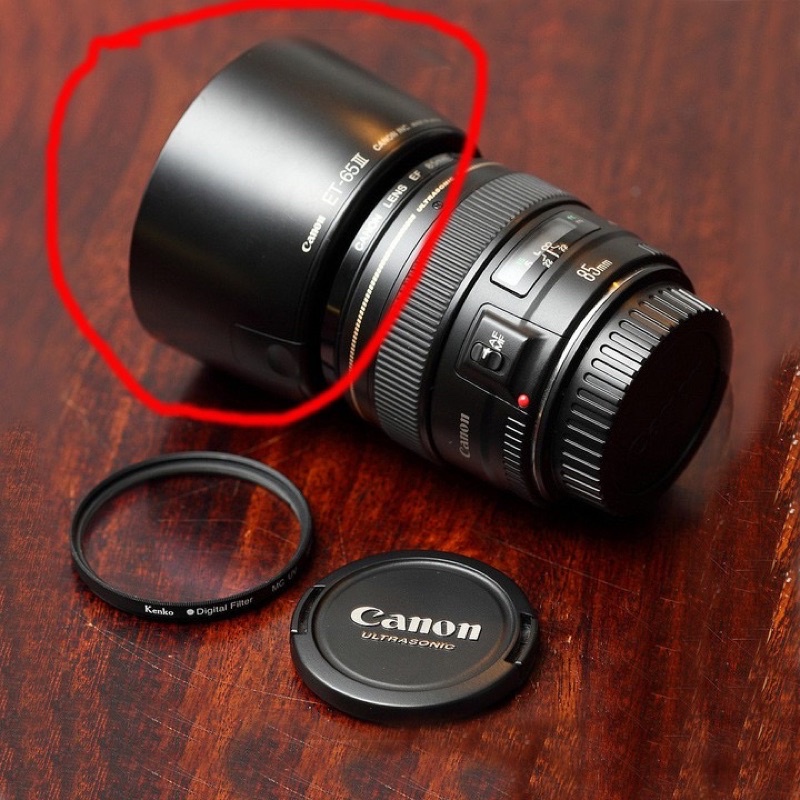 Loa che nắng Hood ET-65III ống kính Canon EF 85mm / EF 100mm / 135mm F2.8 / 85mm f1.8