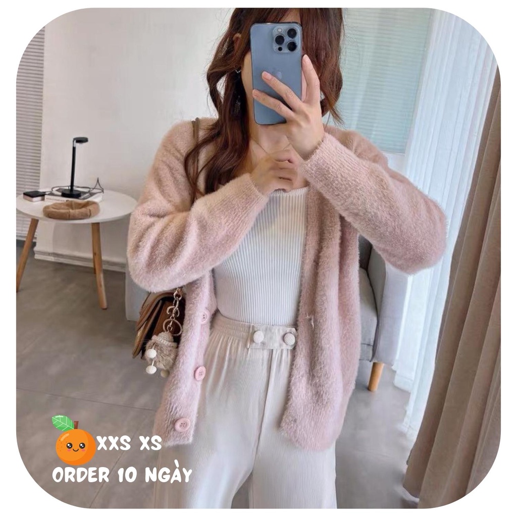 Áo khoác len lông thỏ size XS hàng Quảng Châu Cao Cấp