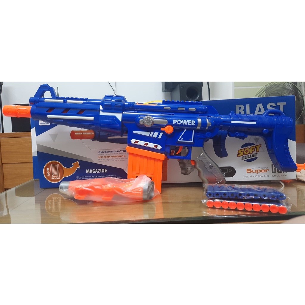 Đồ Chơi Super Blast Cỡ Lớn Vận Động Ngoài Trời Kiểu NERF Kèm 20 Que Xốp