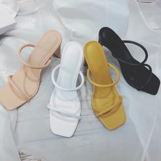 Guốc Sandal cao gót nữ quai bún siêu rẻ 9p mới nhất - s65