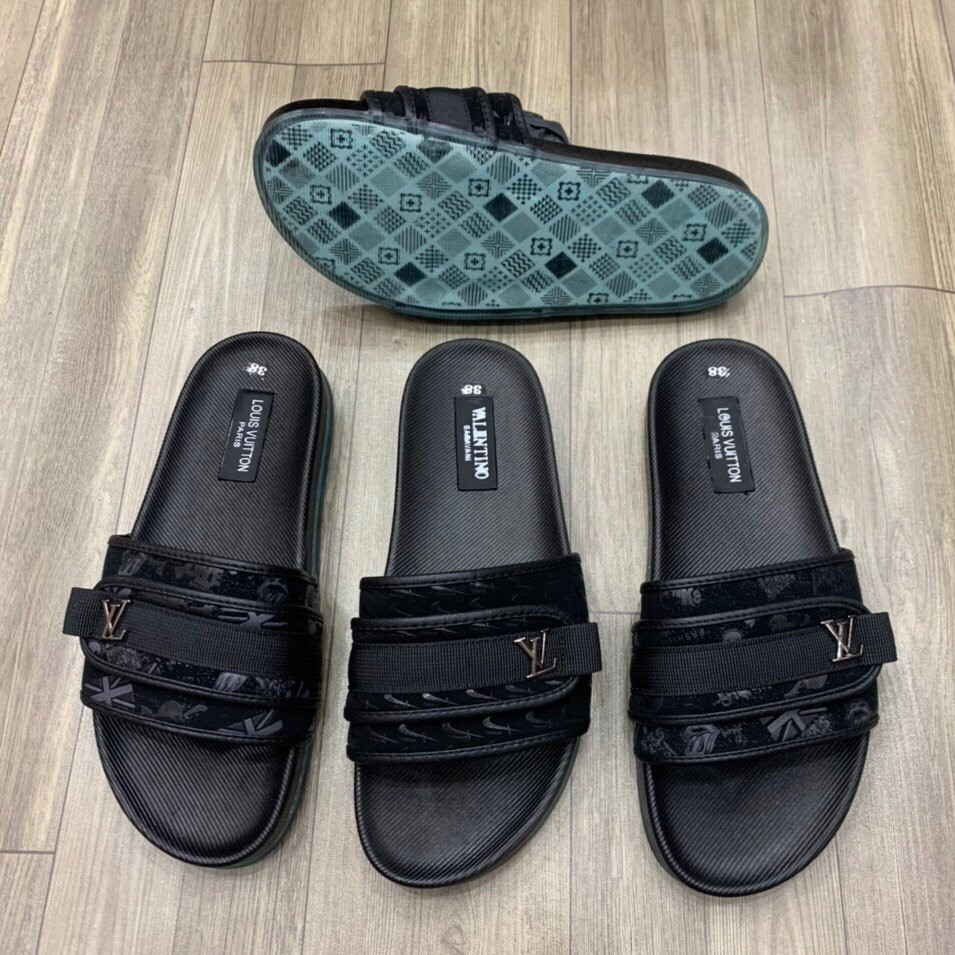 Dép LV ❤️FREESHIP❤️ Dép nam LV quai ngang - Dép Nam Quai Ngang Cao Cấp DG08