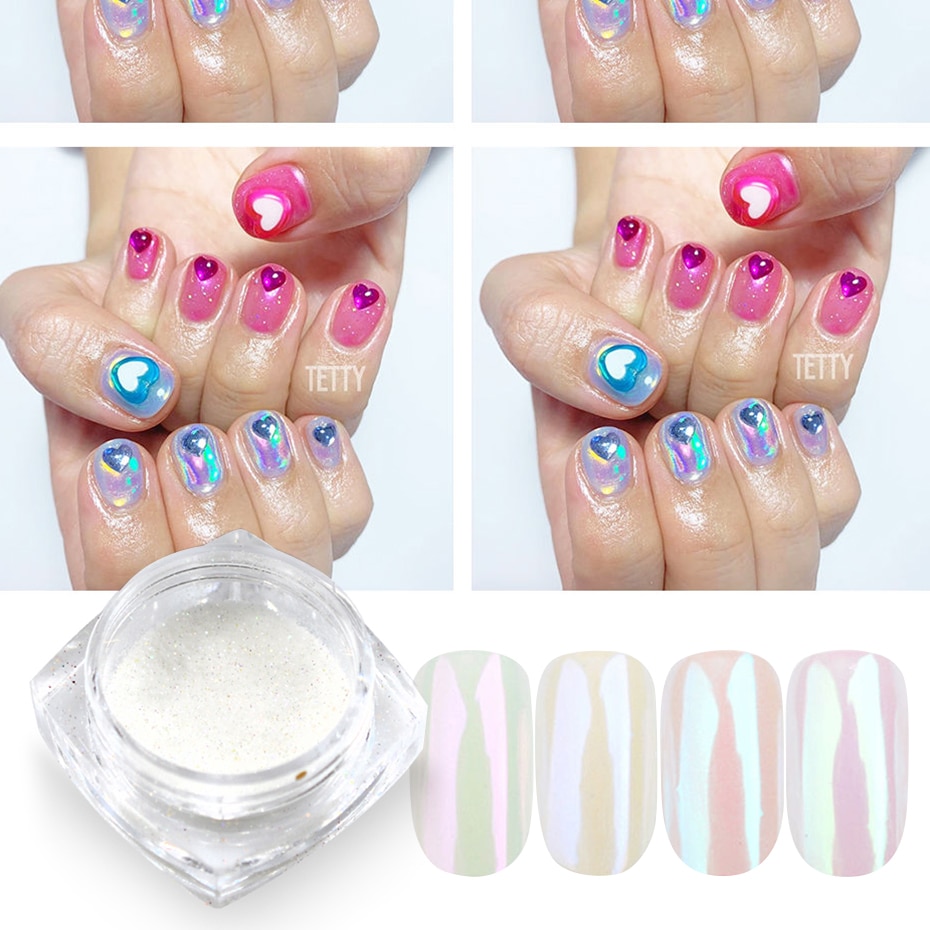 Lọ bột kim tuyến lấp lánh hiệu ứng gương trang trí móng nghệ thuật thời trang mùa hè