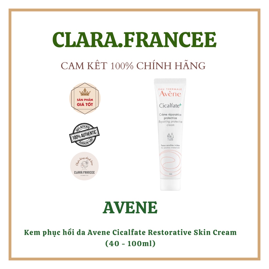 [BILL PHÁP] Kem phục hồi Avene Cicalfate Restorative Skin Cream (40 - 100ml)