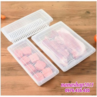 Hộp nhựa đựng thức ăn sống / Khay đựng thực phẩm có khay hứng nước