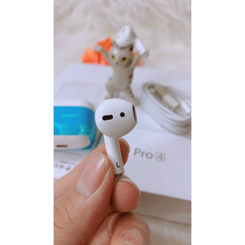 [ Free Ship] Tai Nghe Bluetooth  Tai Nghe Airpod Pro 4 Phiên Bản Nâng Cấp  Cảm Ứng Bluetooth 5.0 Âm Thanh Sống Động