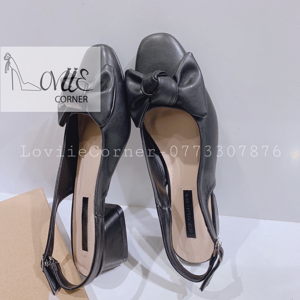 SANDAL NỮ LOVIIECORNER - SỤC NỮ THỜI TRANG ĐẾ VUÔNG 2 PHÂN BÍT MŨI NƠ XÒE DA MỀM MŨI TRÒN-GIÀY CÔNG SỞ S210708