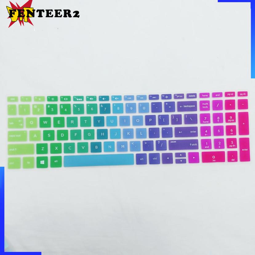 [Fenteer2  3c ]3x Silicone Notebook Keyboard Skin Cover for HP 15.6\'\'BF Laptop Rainbow