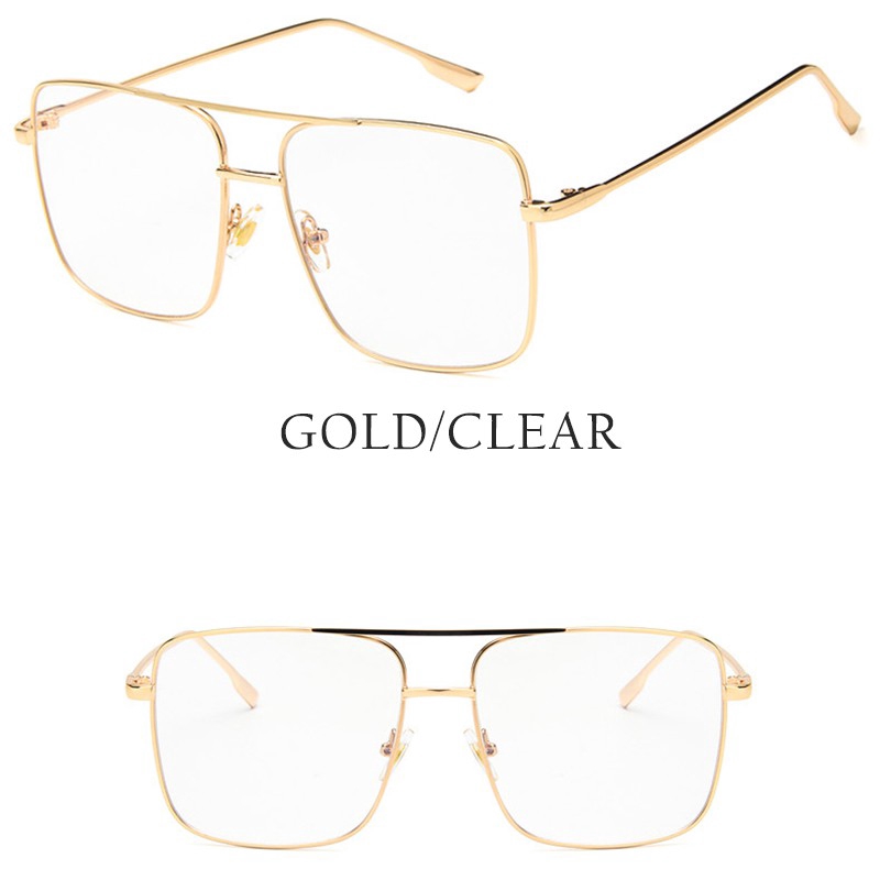 Đôi kính mát chống nắng gọng vuông UV400 thời trang cho nam nữ