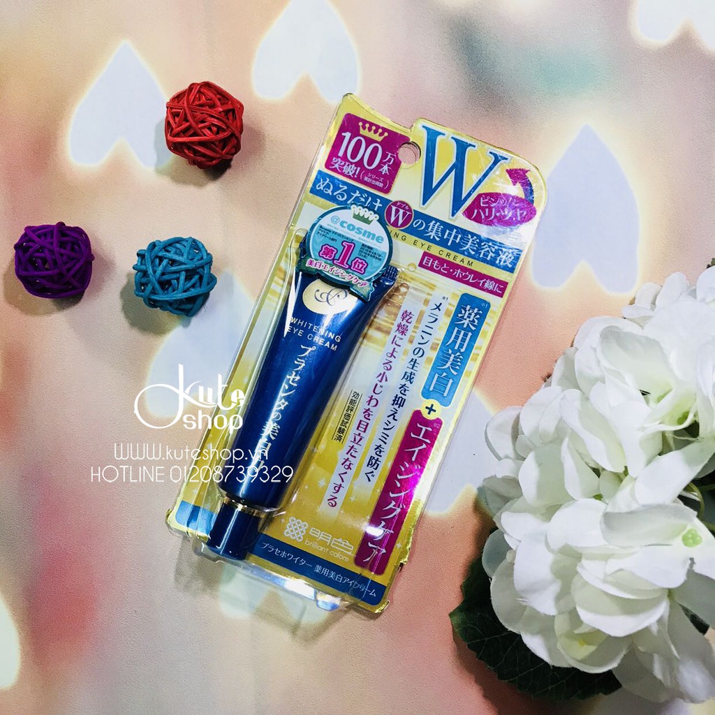 Kem chống nhăn/thâm mắt Meishoku Placenta Medicated Whitening Eye Cream