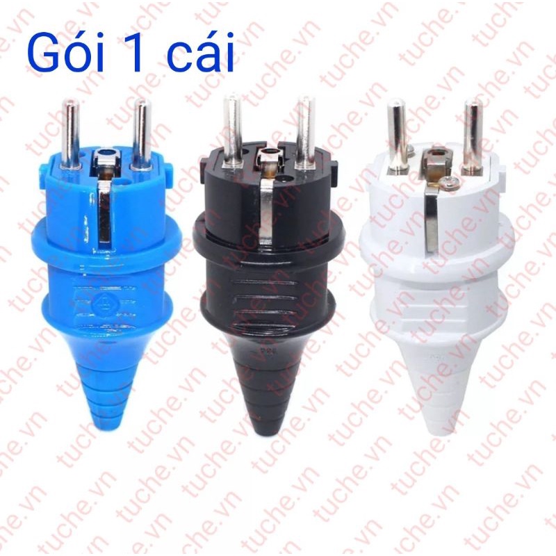 Phích cắm điện tiêu chuẩn Châu Âu 16A chịu tải cao, chịu nhiệt, chân Đồng
