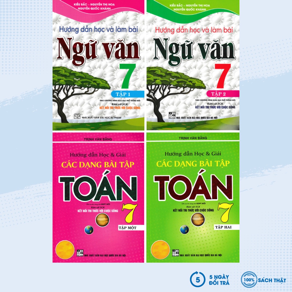 Sách - Combo Hướng Dẫn Học &amp; Giải Các Dạng Bài Tập Toán 7 + Hướng Dẫn Học Và Làm Bài Ngữ Văn 7 (Bám Sát SGK Kết Nối)-HA