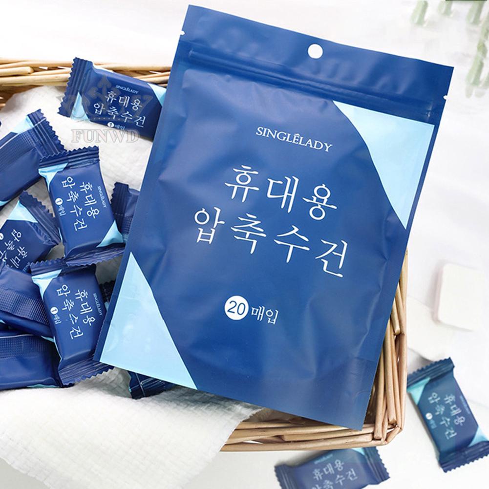 Set 20 Khăn Tắm Cotton Dạng Nén Lớn Tiện Dụng