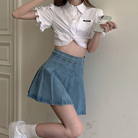 chân váy jean Xếp Ly Thời Trang Hè 2021 Cho Nữ | BigBuy360 - bigbuy360.vn
