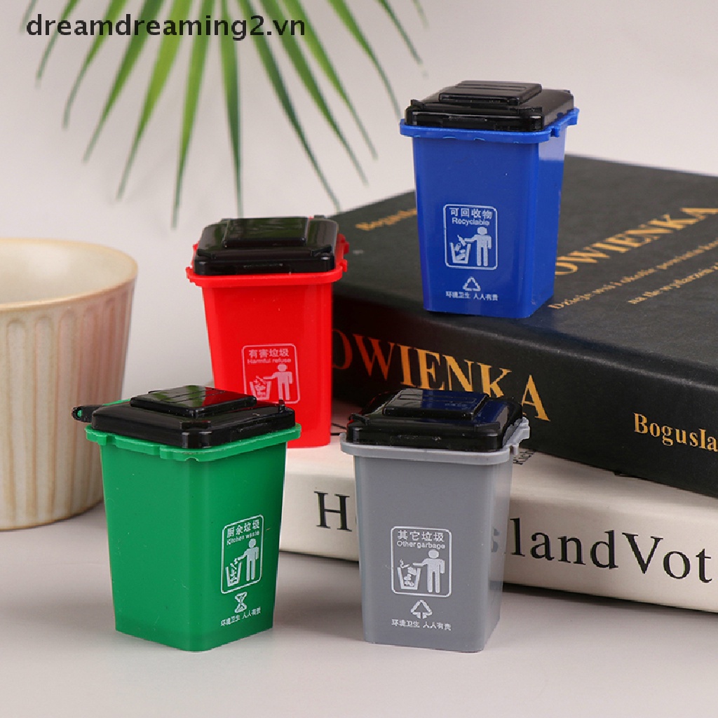 Thùng rác mini tỉ lệ 1:12 xinh xắn dành cho trang trí nhà búp bê