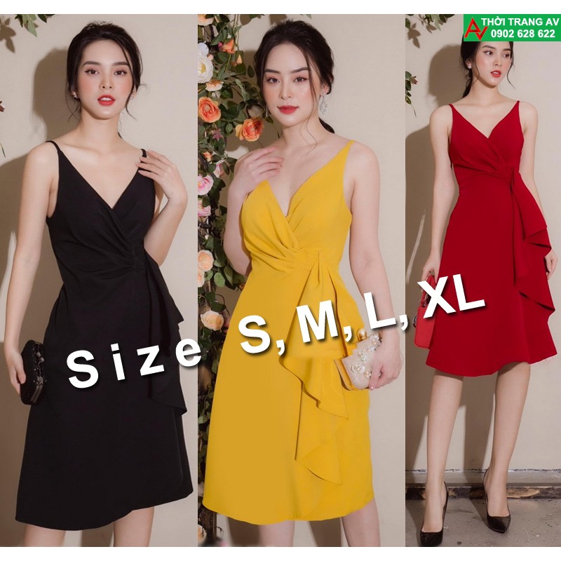 Đầm xòe 2 dây cúp ngực dún eo đầy quyến rũ - AV6274
