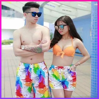 Set 2 Quần Cặp Đôi Đi Biển Nam Nữ, Gia Đình-Nhập Khẩu Quảng Châu-Có Đủ Size- Mẫu Cầu Vồng